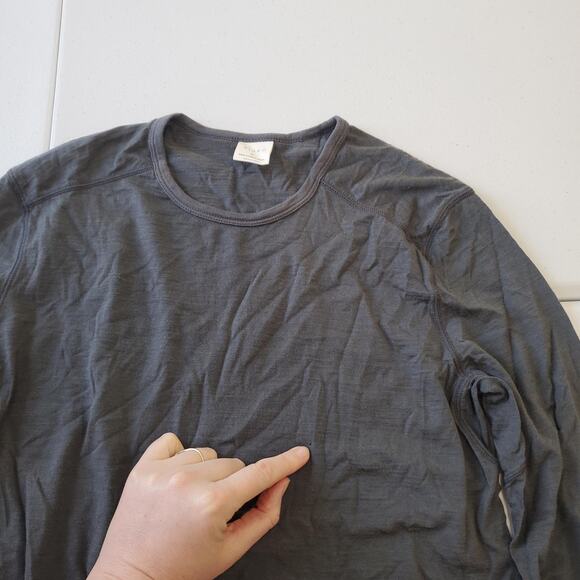 Sioro Shirt Mens Medium Gray Merino Wool Long Sleeve Crewneck Base Layer Top - Picture 6 of 9